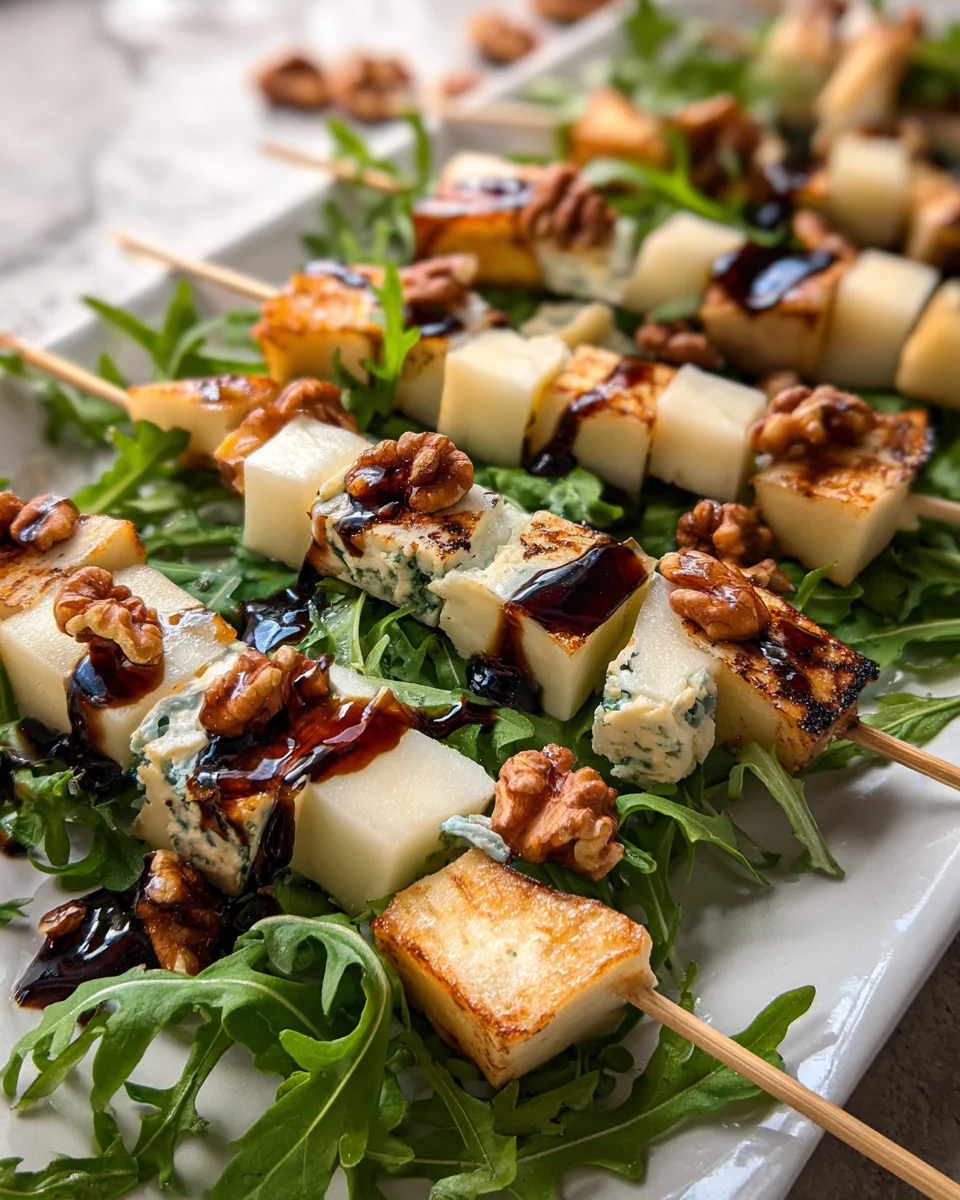Pear & Brie Cheese Salad Skewers Pear