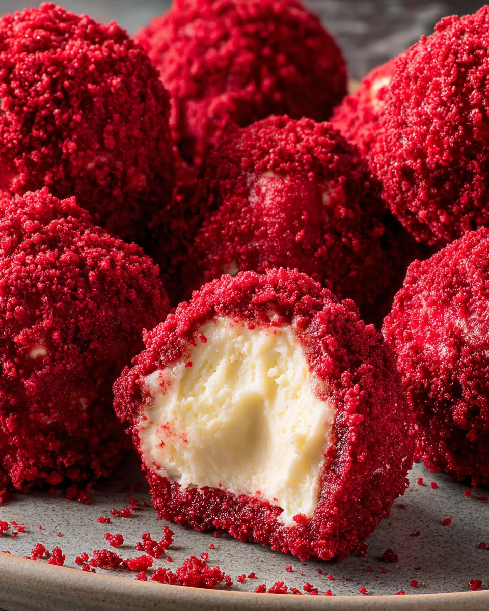 Red Velvet Cheesecake Bites Red