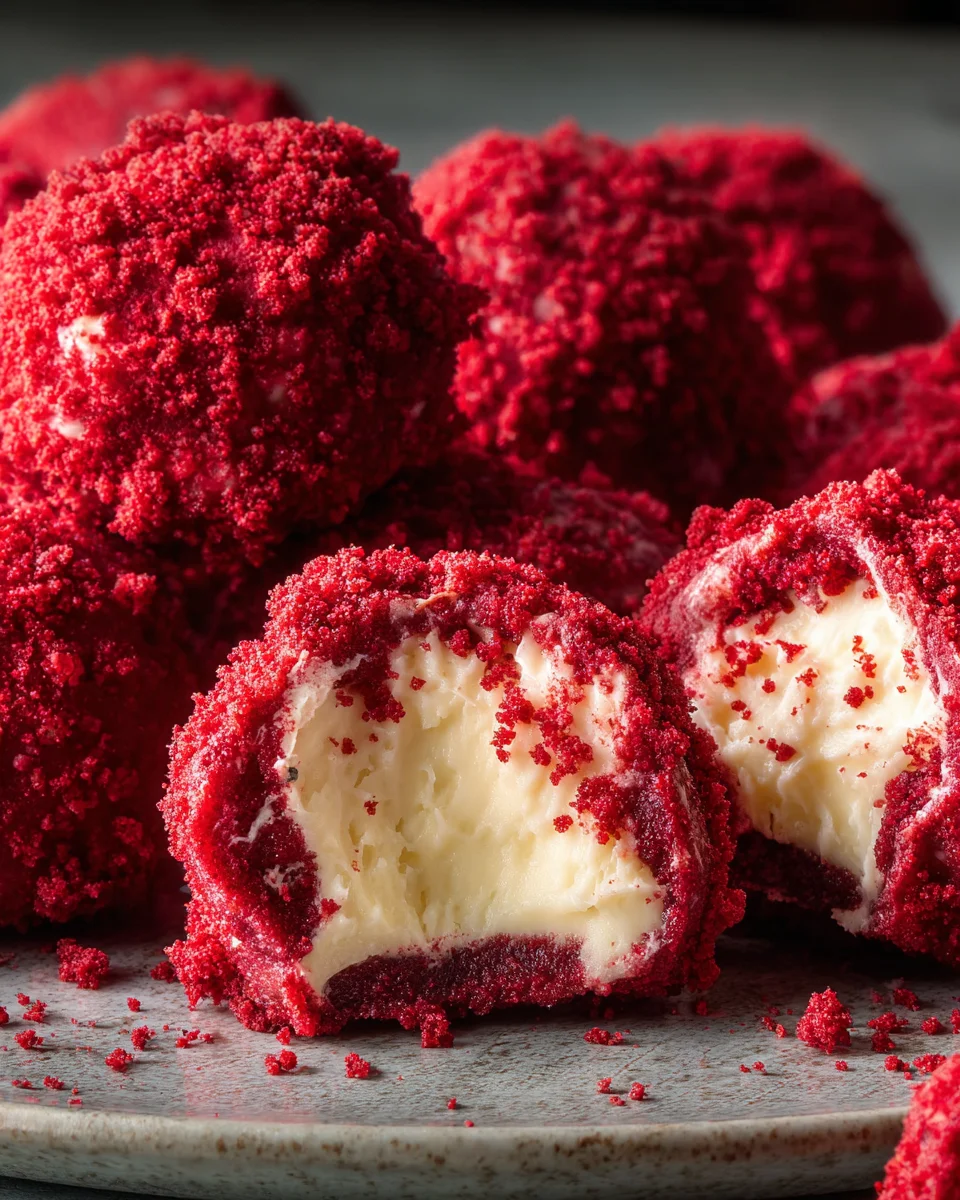 Red Velvet Cheesecake Bites Red