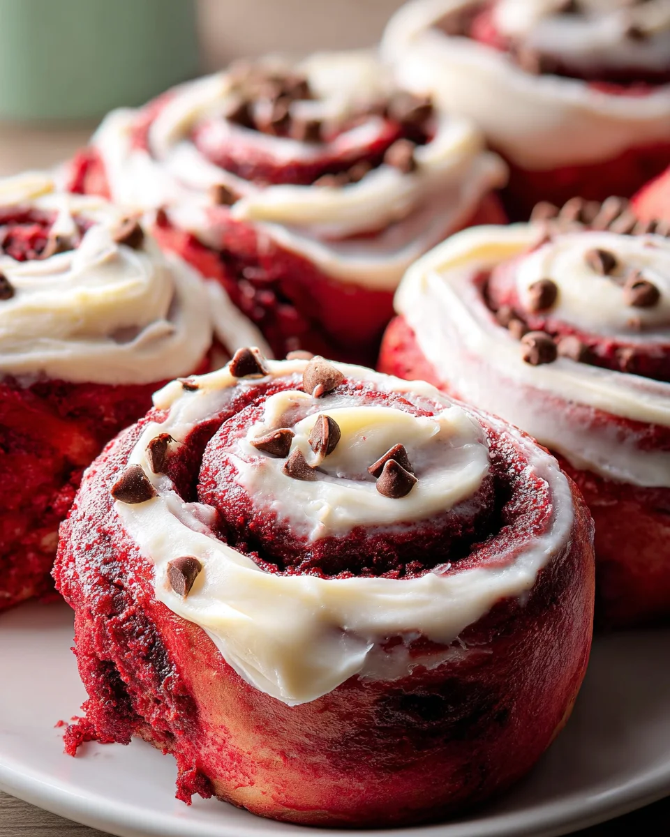 Red Velvet Cinnamon Rolls Red