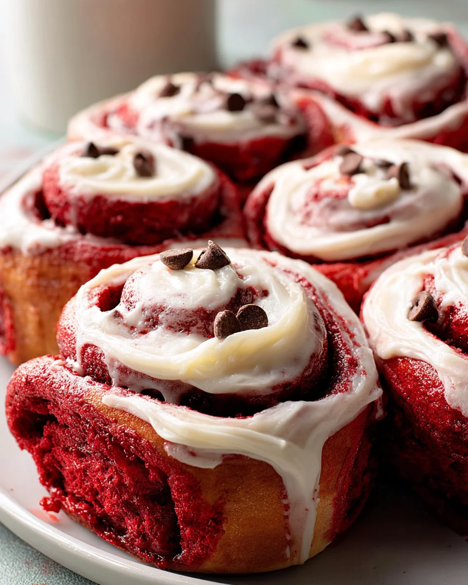 Red Velvet Cinnamon Rolls Red
