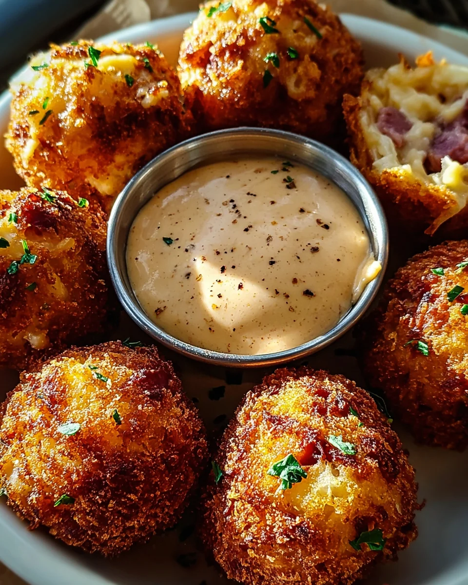 Reuben Balls with Spicy Thousand Island Dipping Sauce Reuben