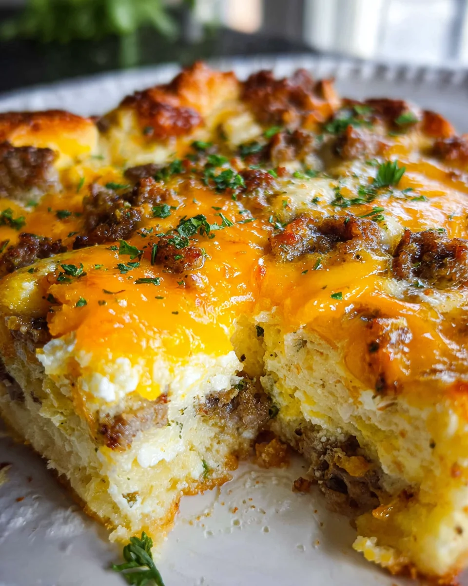 Savory Breakfast Sausage and Cheese Casserole Recipe Savory Breakfast Sausage and Cheese Casserole Recipe