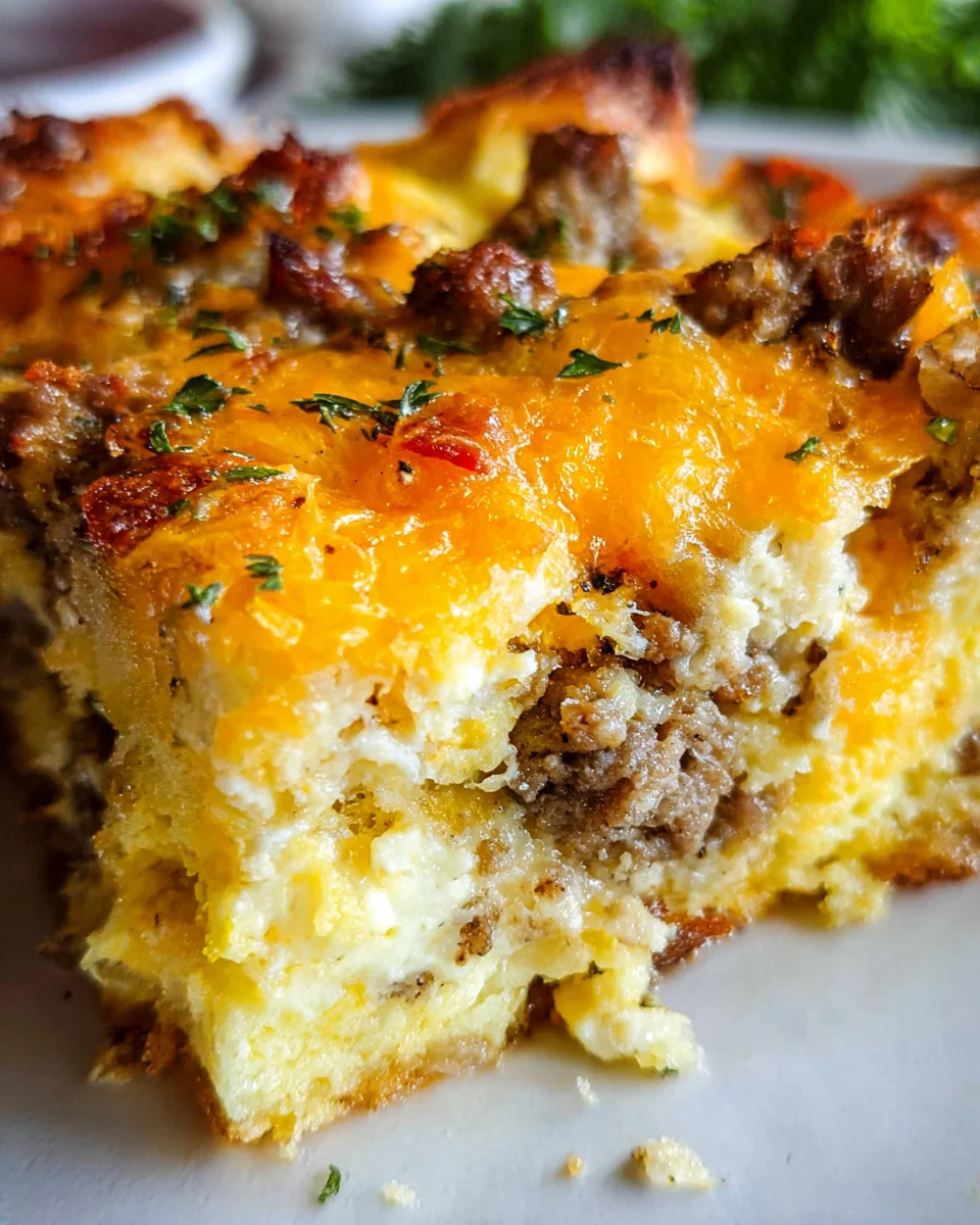 Savory Breakfast Sausage and Cheese Casserole Recipe Savory