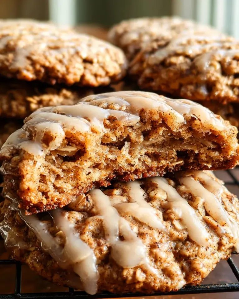 Seriously Thick & Chewy Chai Oatmeal Cookies with Maple Glaze