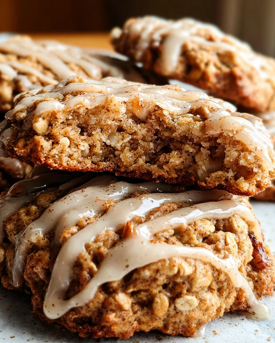 Seriously Thick & Chewy Chai Oatmeal Cookies with Maple Glaze Seriously