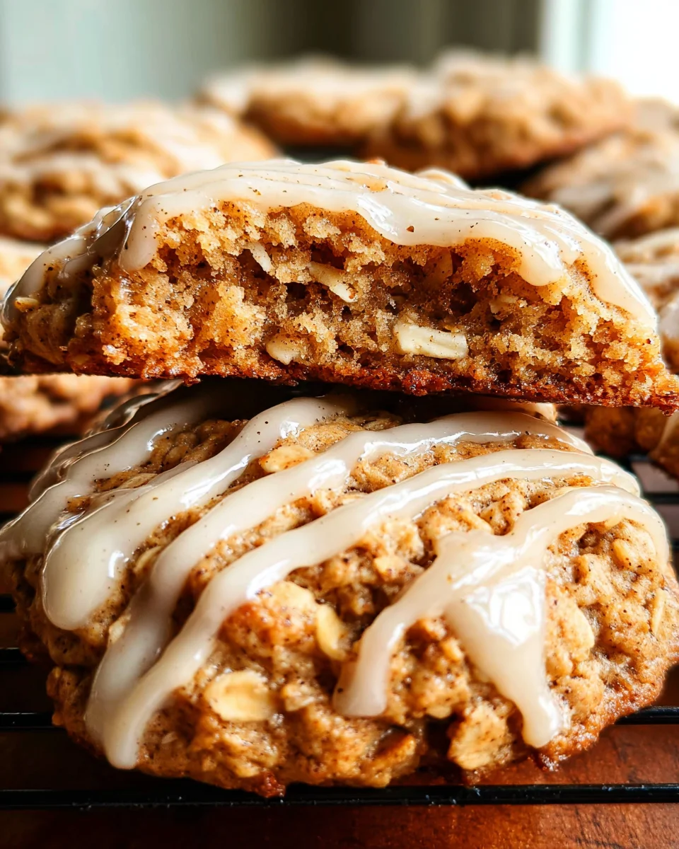 Seriously Thick & Chewy Chai Oatmeal Cookies with Maple Glaze Seriously