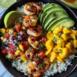 Shrimp and Avocado Bowls with Mango Salsa & Lime-Chili Sauce Shrimp and Avocado Bowls with Mango Salsa & Lime-Chili Sauce