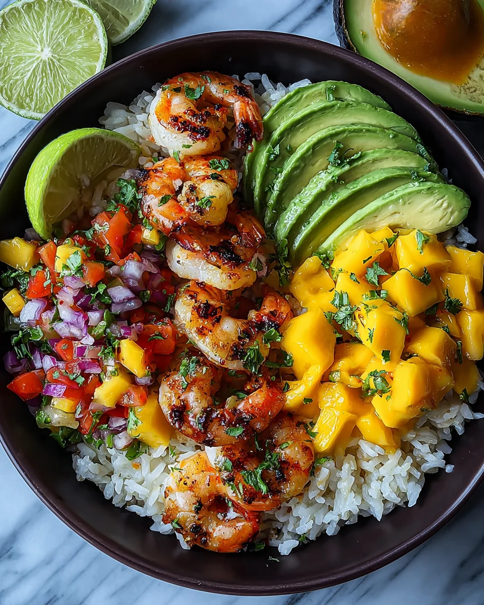 Shrimp and Avocado Bowls with Mango Salsa & Lime-Chili Sauce Shrimp and Avocado Bowls with Mango Salsa & Lime-Chili Sauce