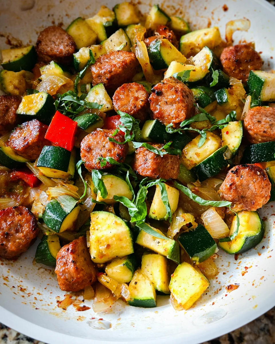 Skillet Sausage and Zucchini Skillet