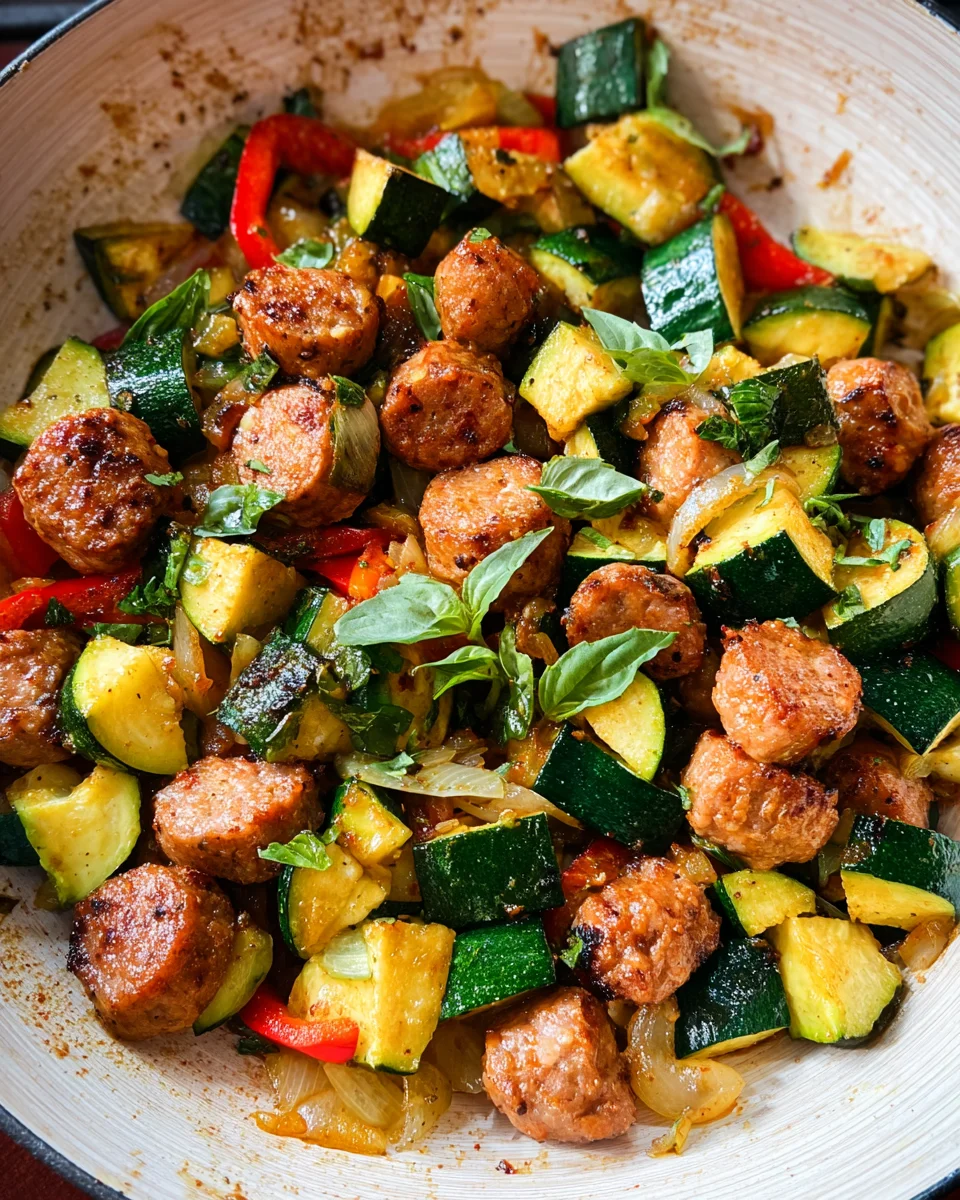 Skillet Sausage and Zucchini Skillet