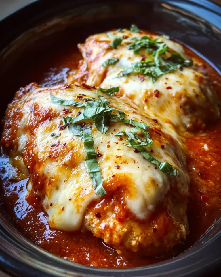 Slow Cooker Cheesy Mozzarella Chicken