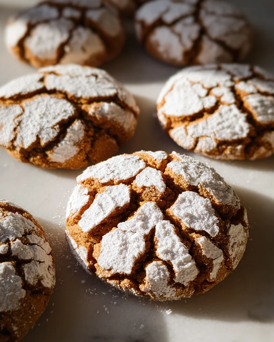 Soft and Spiced Gingerbread Crinkle Cookies