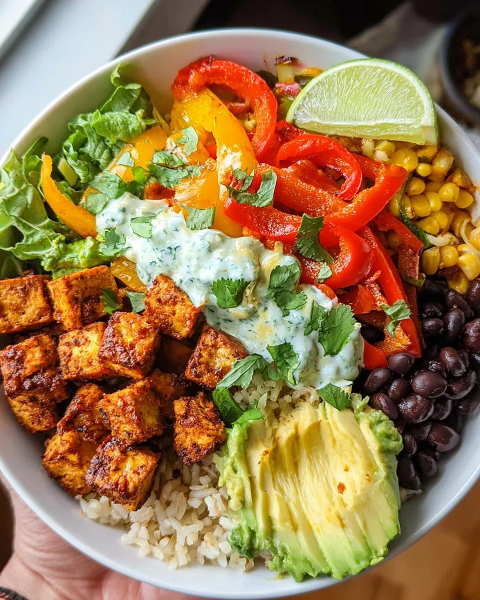 Spicy Baked Tofu Burrito Bowl Spicy