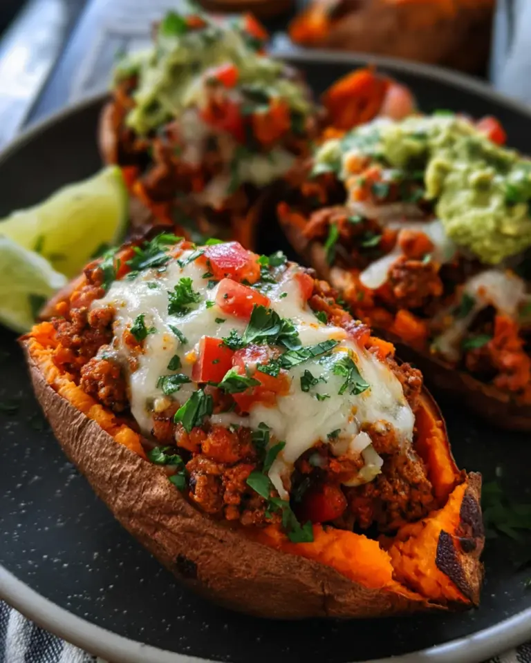 Turkey Taco Stuffed Sweet Potatoes