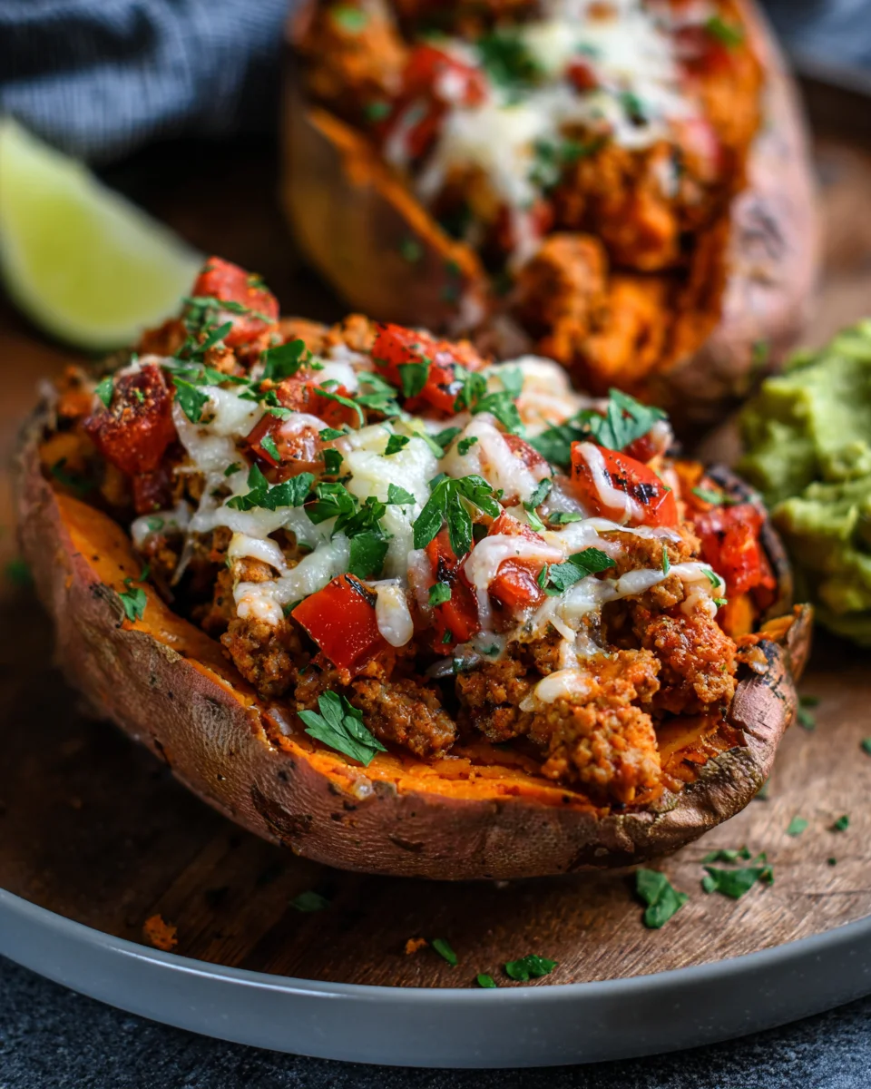 Turkey Taco Stuffed Sweet Potatoes Turkey