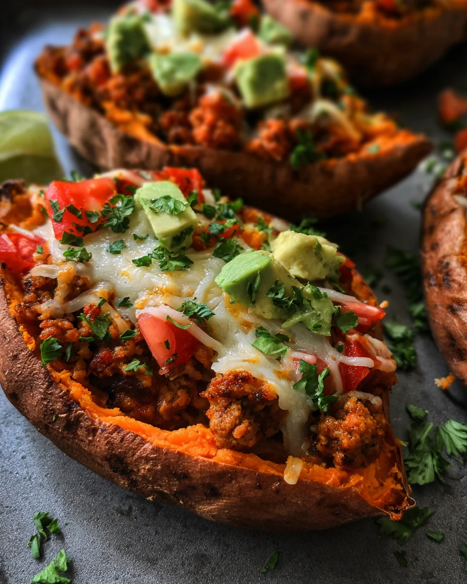 Turkey Taco Stuffed Sweet Potatoes Turkey