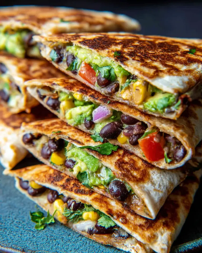 Vegan Quesadillas with Black Beans and Avocado