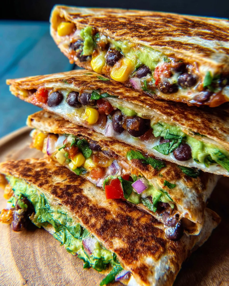 Vegan Quesadillas with Black Beans and Avocado Vegan