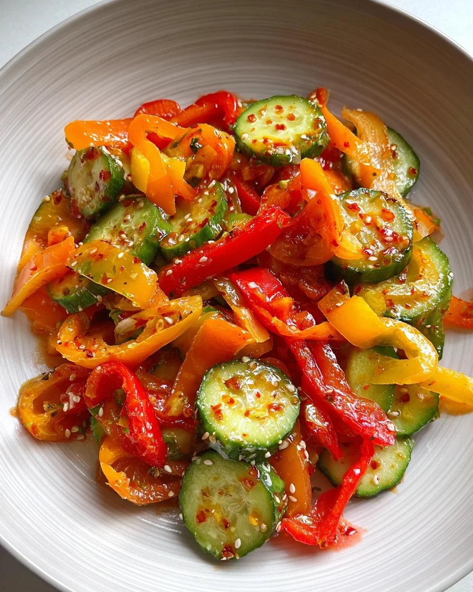Viral TikTok Cucumber & Bell Pepper Salad 15 Viral