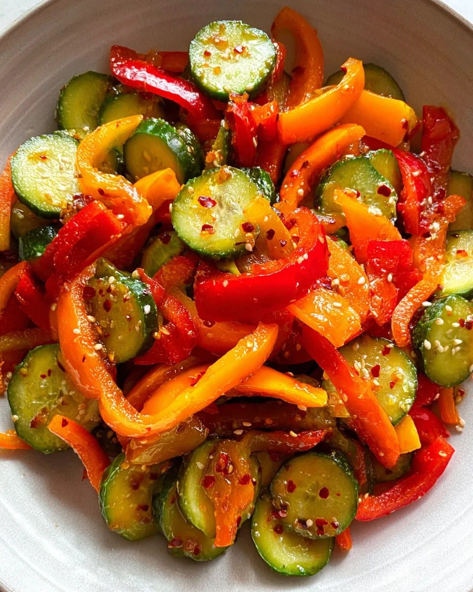 Viral TikTok Cucumber & Bell Pepper Salad 16 Viral