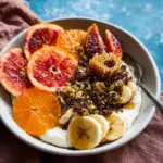 Winter Citrus Ricotta Breakfast Bowl with Honeycomb. Winter Citrus Ricotta Breakfast Bowl with Honeycomb.