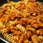 BBQ Honey Garlic Chicken Rotini Skillet