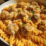 Bold Creamy Buffalo Ranch Meatball Pasta