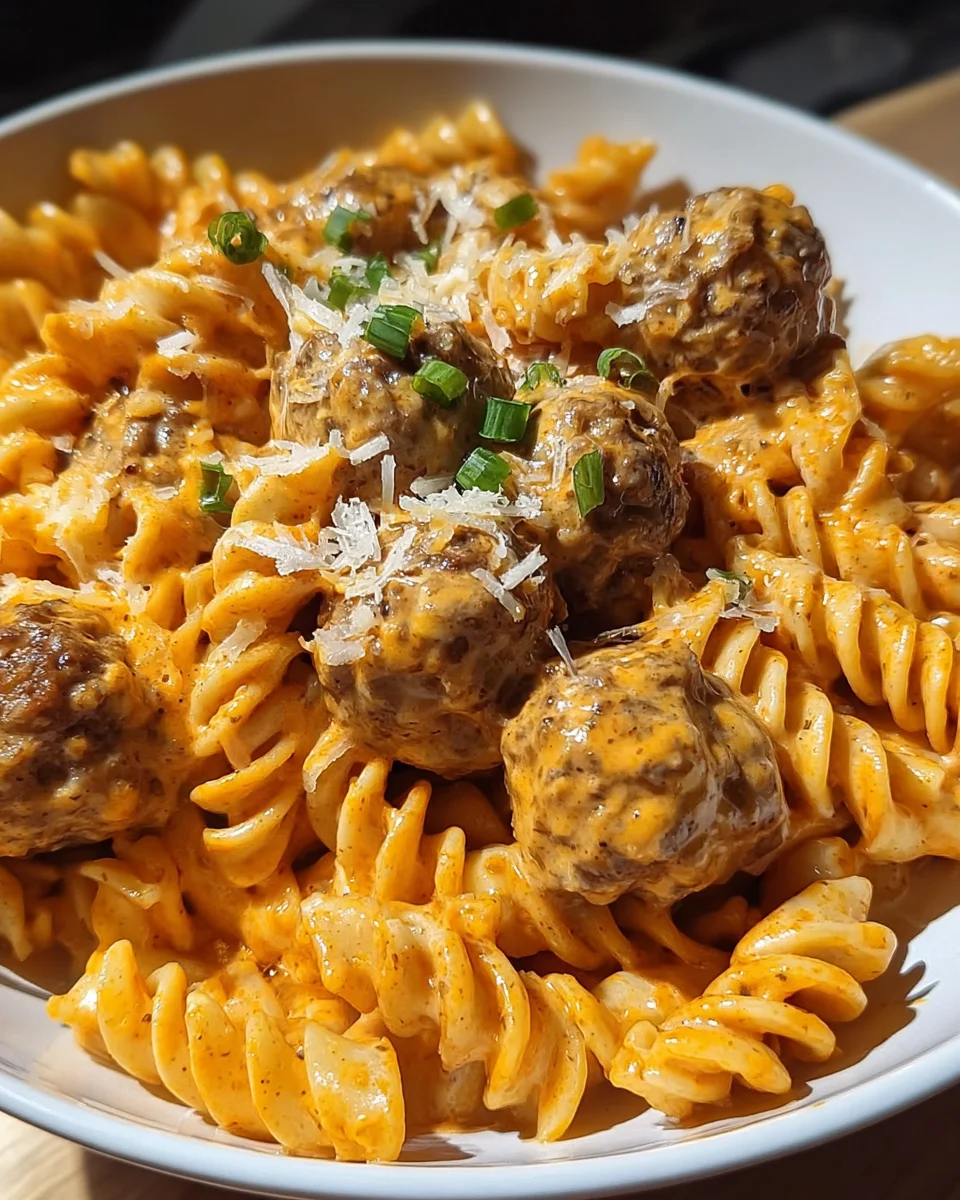 Bold Creamy Buffalo Ranch Meatball Pasta 24 Creamy