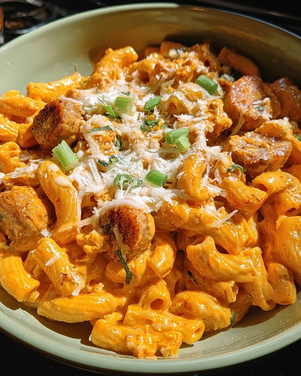 Creamy Buffalo Chicken & Sausage Pasta