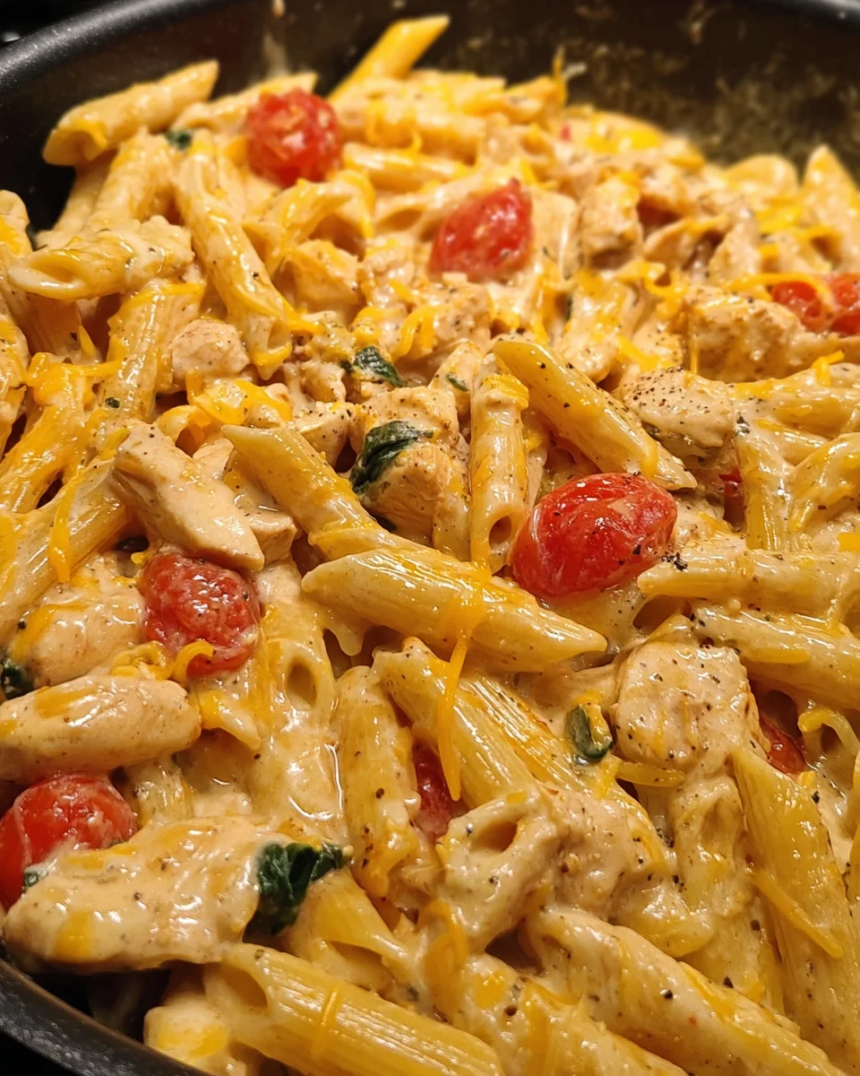 Creamy Cheddar Cajun Ranch Chicken Pasta Skillet 23 Creamy