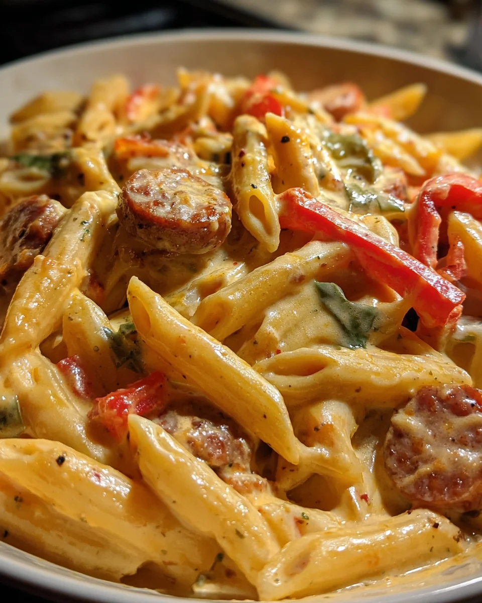 Creamy Pepper Jack Cajun Sausage Pasta