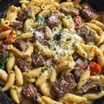 Creamy Ranch Garlic Steak Pasta Skillet