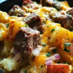 Crockpot Loaded Steak and Potato Bake Recipe