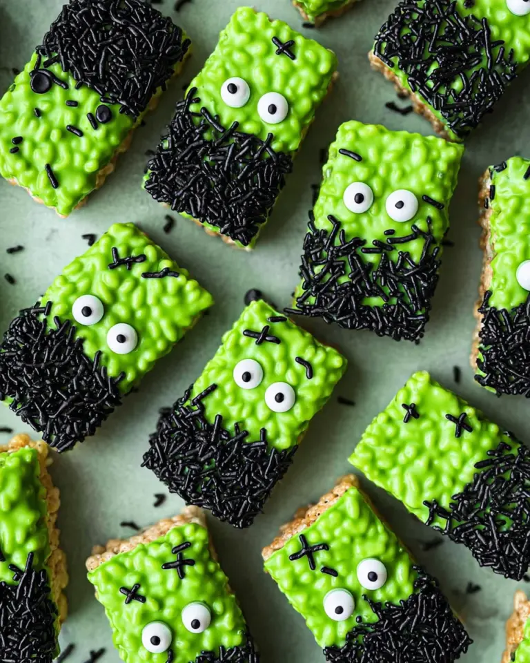 Frankenstein Halloween Rice Krispie Treats