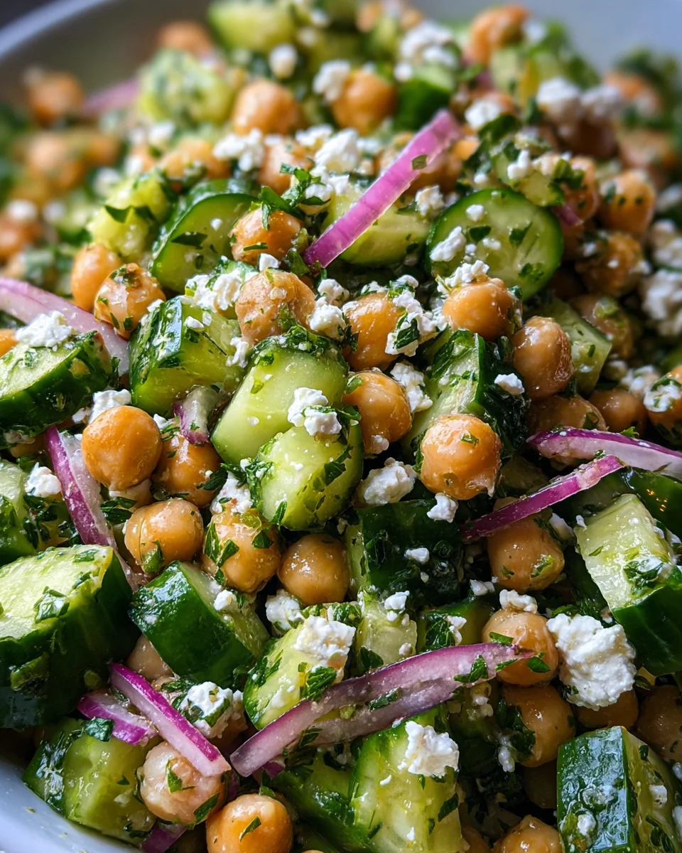 Herby Cucumber Salad with Feta and Chickpeas 20 Herby