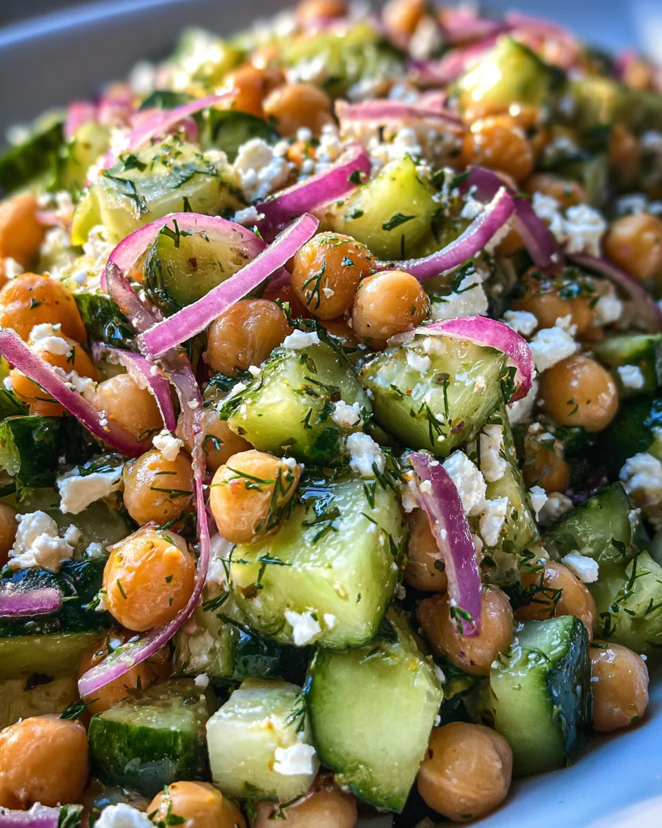 Herby Cucumber Salad with Feta and Chickpeas 21 Herby
