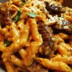 One-Pot Creamy Buffalo Chipotle Steak Pasta
