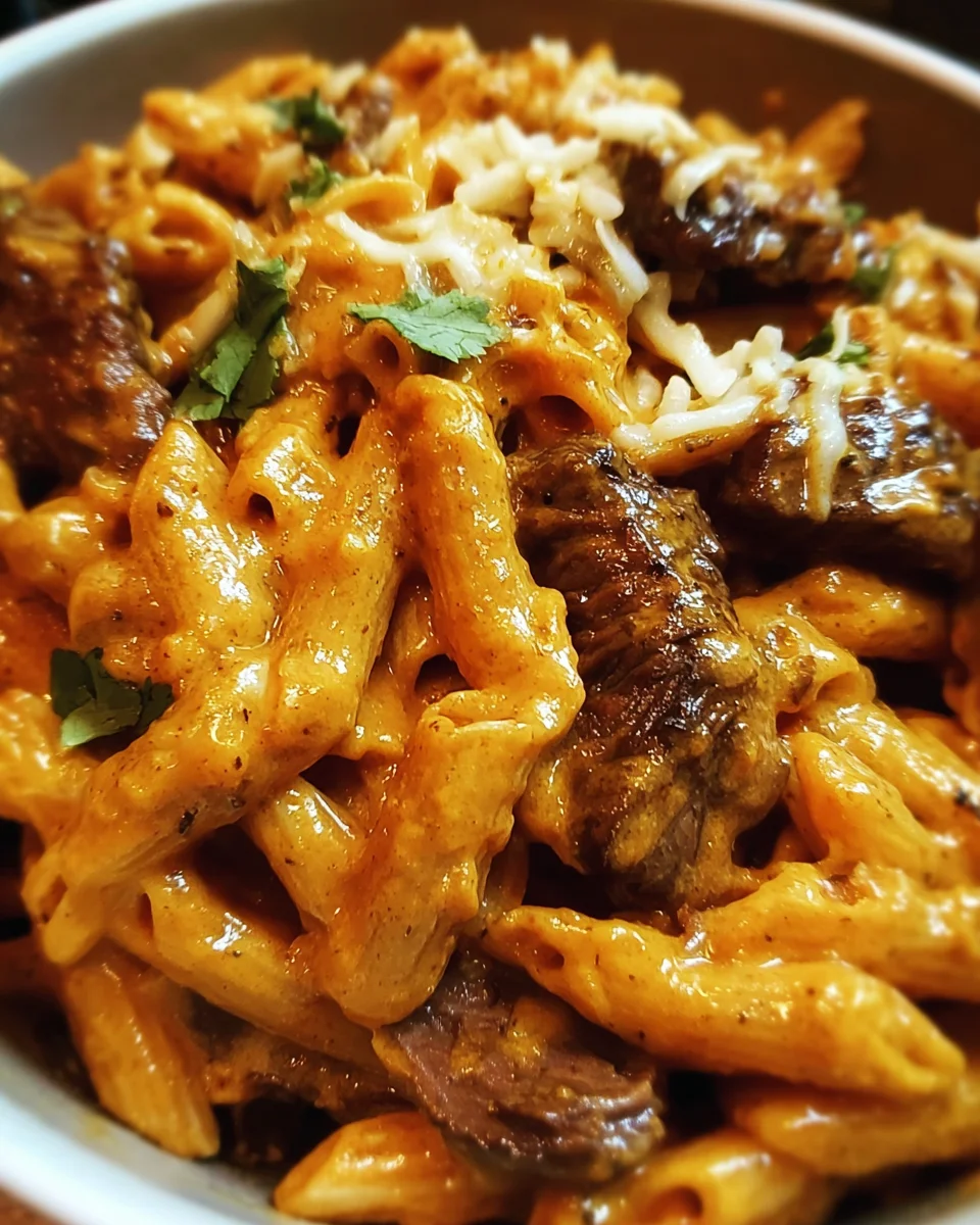 One-Pot Creamy Buffalo Chipotle Steak Pasta