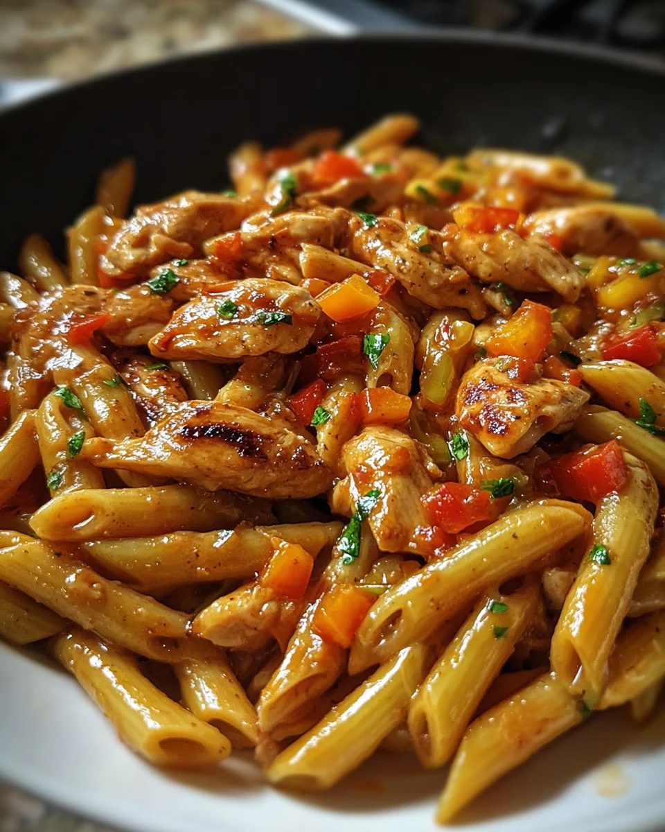 One-Skillet Spicy Chipotle Honey Chicken Pasta 22 One-Skillet