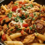 One-Skillet Spicy Ranch Chicken & Steak Pasta