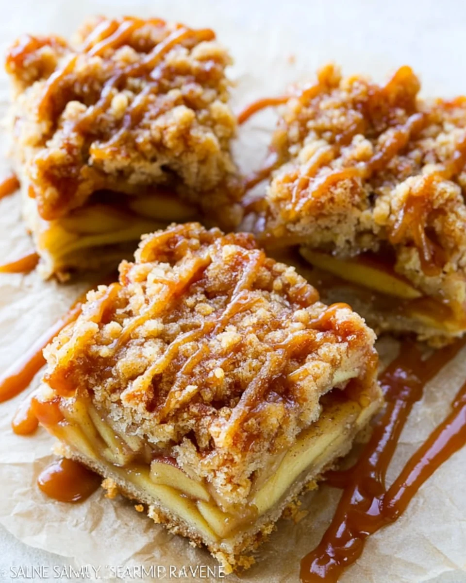 Salted Caramel Apple Crumble Bars Fall Treat 22 Salted