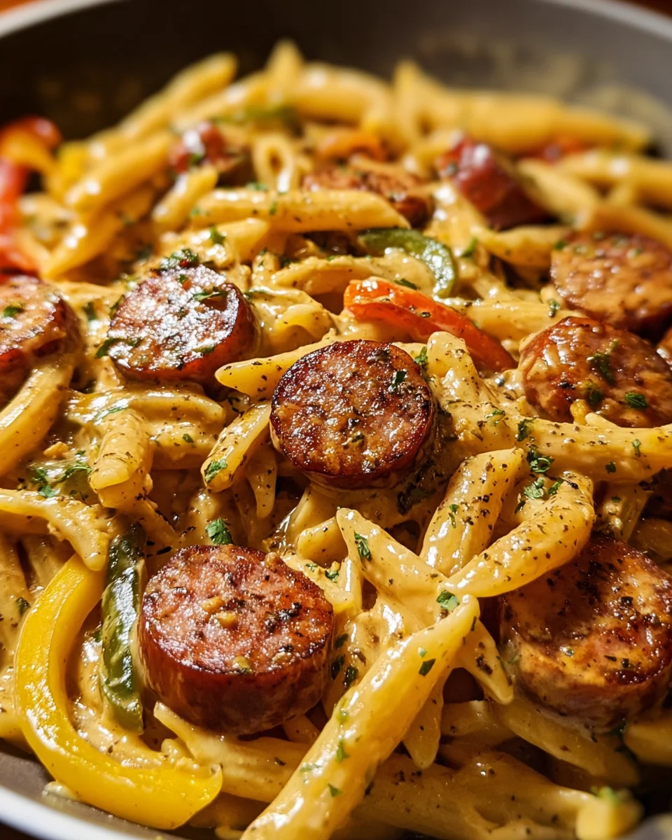 Skillet Creamy Pepper Jack Cajun Sausage Pasta 24 Skillet