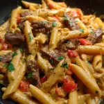 Skillet Creamy Spicy Cajun Steak Penne