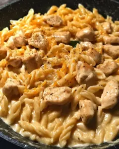 Smoky White Cheddar Honey Butter Chicken Pasta Skillet
