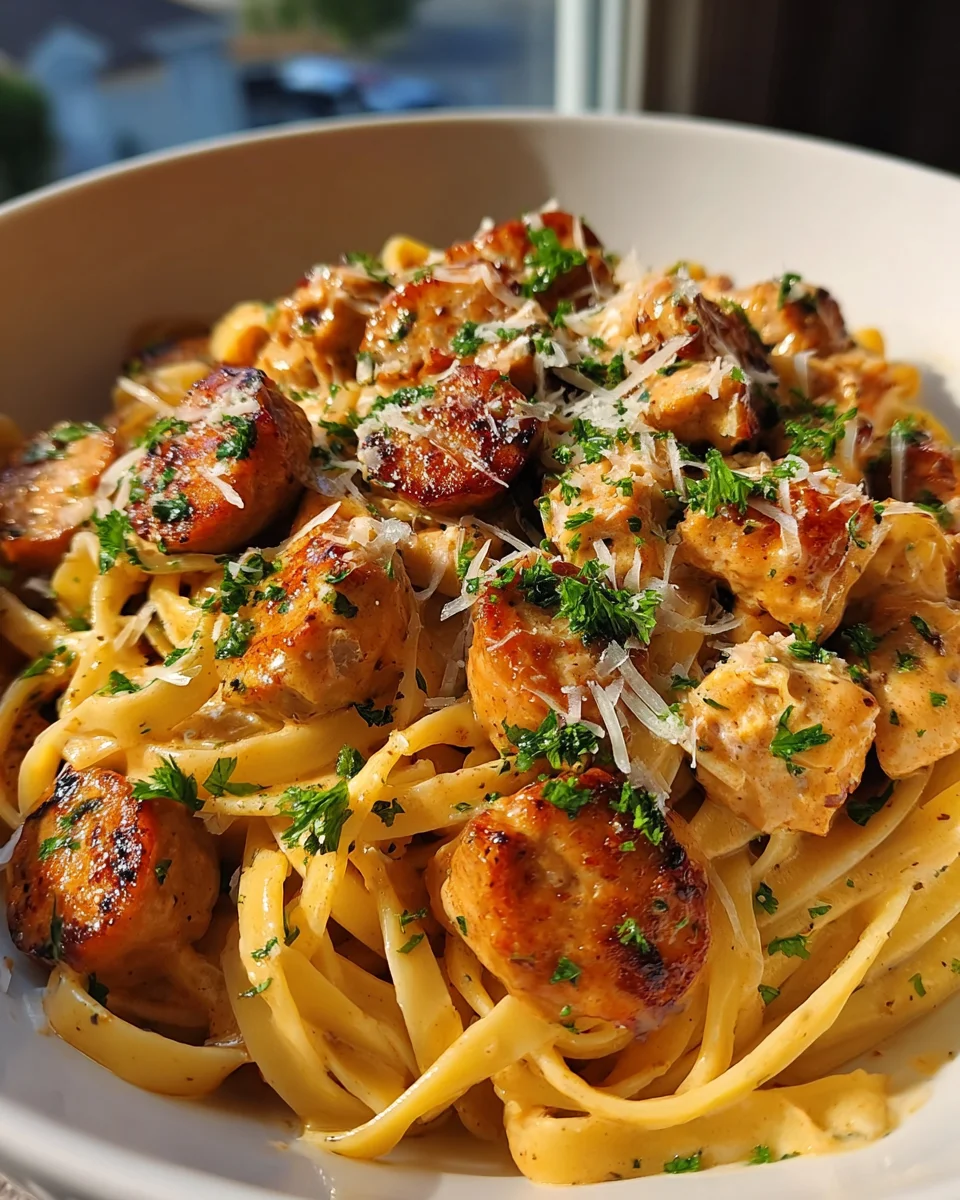 Spicy Cajun Sausage & Chicken Linguine 23 Spicy