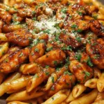 Sticky Garlic Butter BBQ Chicken Penne