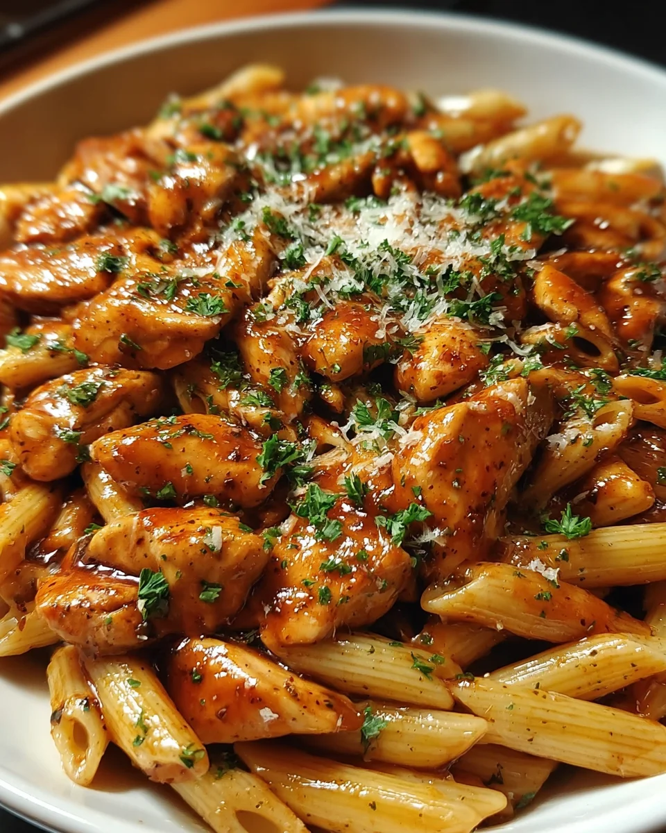 Sticky Garlic Butter BBQ Chicken Penne 22 Sticky