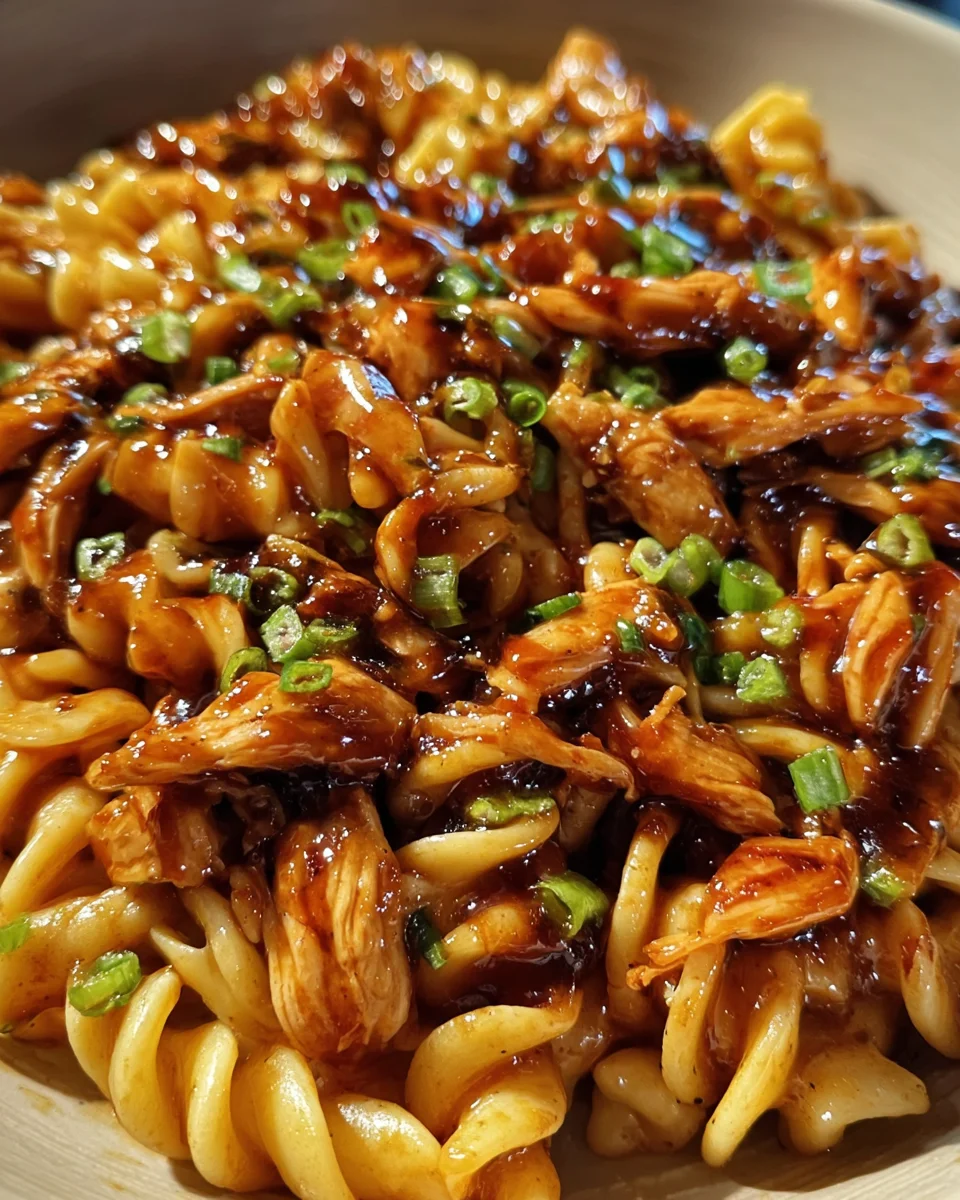 Sticky Honey Garlic BBQ Chicken Pasta
