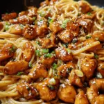Sticky Honey Garlic Chicken Pasta Skillet